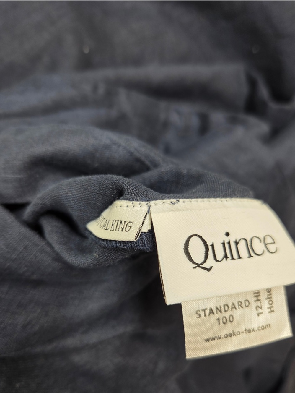 NWOT QUINCE European Linen Duvet Cover King/Cal King Navy 7417 - Picture 8 of 10